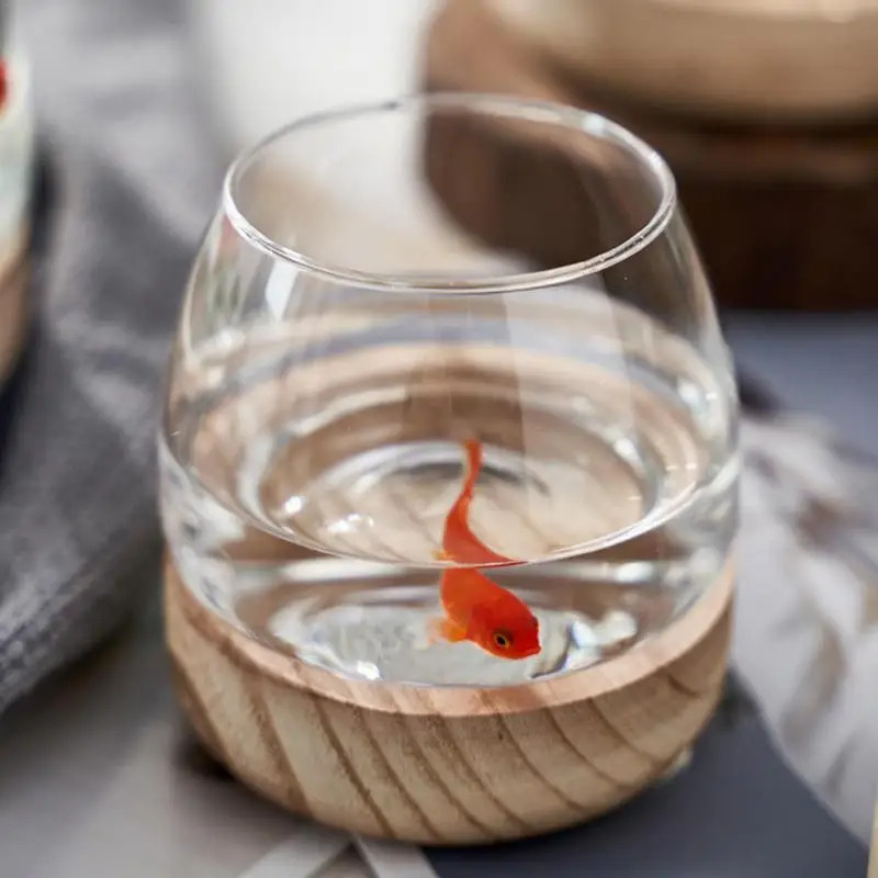 Decorative Round Glass Fish Ta - Planted Aquarium For Goldfish 评论和价格