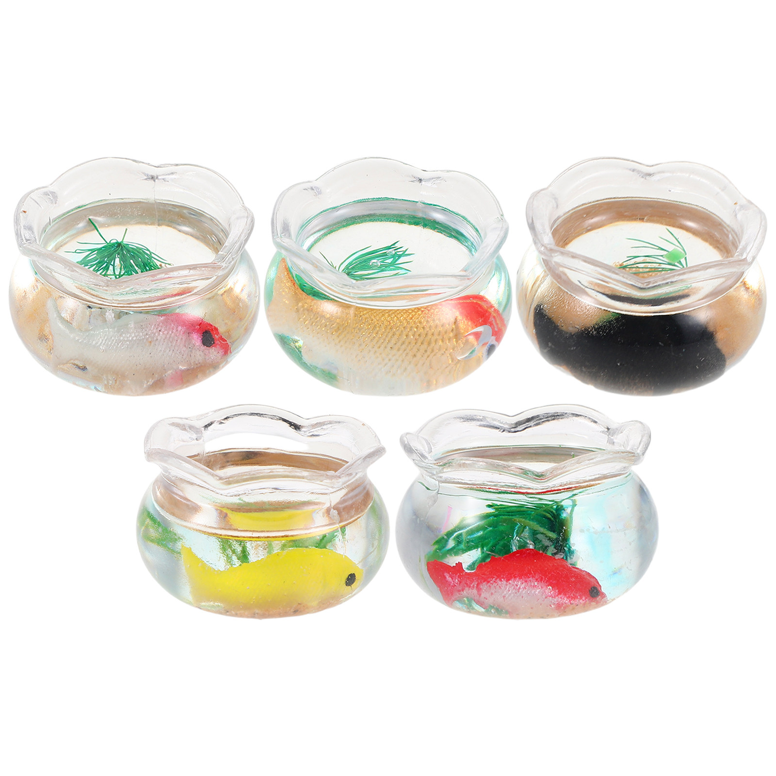 5Pcs Mini Fish Bowl Small Roun - Aquarium Plant 评论和价格